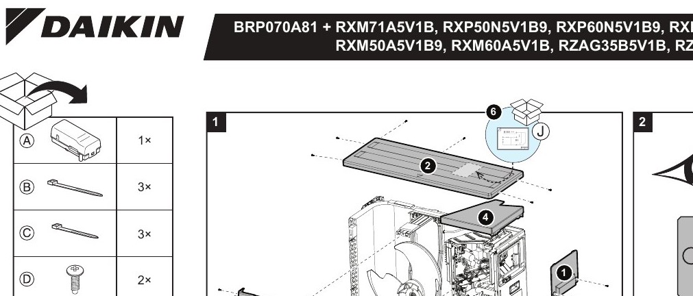 BRP070A81.RXM71A.RXA B8.RXF50D6.RXJ42 50A9.RXM50A9.RXM60A.RXP50 71N9.RZAG B Photo manual 4P807993A — pagina 1